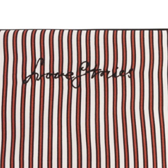 LOVE STORIES Toiletry Bag in Rust and Ivory Stripe Print - Picture 2 of 2